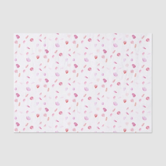 Romantic Pink Rose Petals Floral Bridal Shower Tissue Paper (Front)