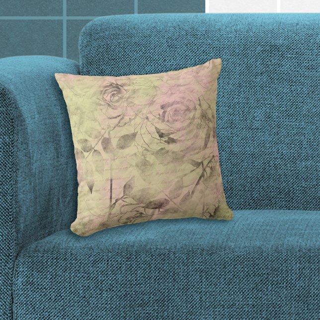 Romantic Pink Rose Throw Pillow (Creator Uploaded)