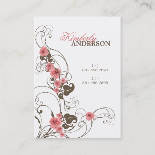 Romantic Pink Roses Fleur Elegant Profile Card