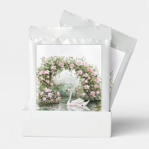 Romantic Pink Roses Swan Lake Floral Bridal Shower Margarita Drink Mix
