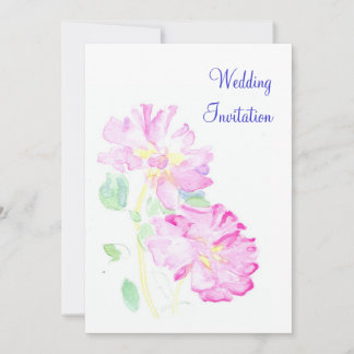 Romantic Pink Roses Wedding Invitation