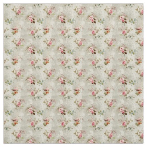 Romantic Pink Roses with Vintage Elegance Fabric