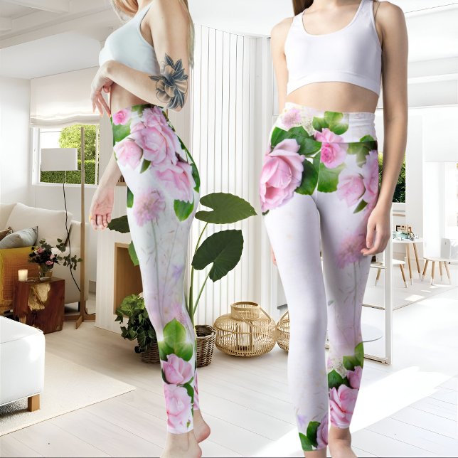 Romantic Pink Roses women Leggings (Creator Uploaded)