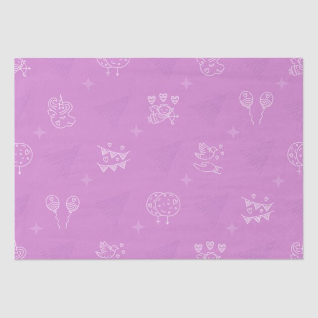 Romantic pink seamless pattern tissue paper (Front)