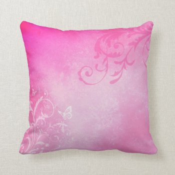 Romantic Pink Swirls Throw Pillow by BamalamArt at Zazzle