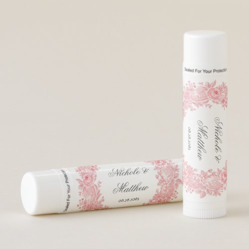 Romantic Pink Toile Flower Wedding Favor