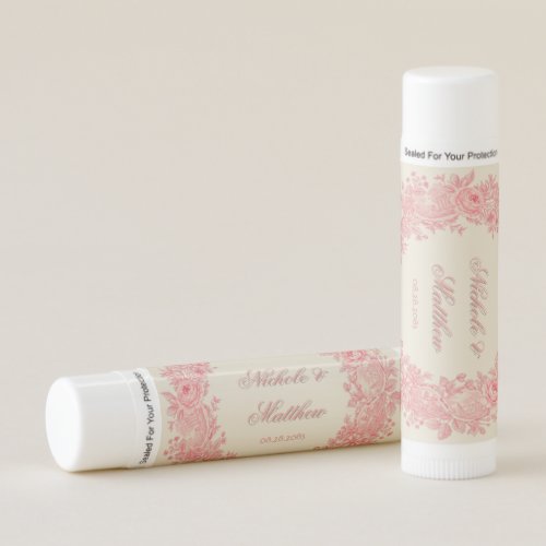 Romantic Pink Toile Flower Wedding Favor