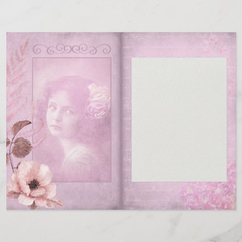 Romantic Pink Vintage Journal Scrapbook Page