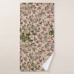 Romantic pink vintage lily Watercolor stylish Bath Towel