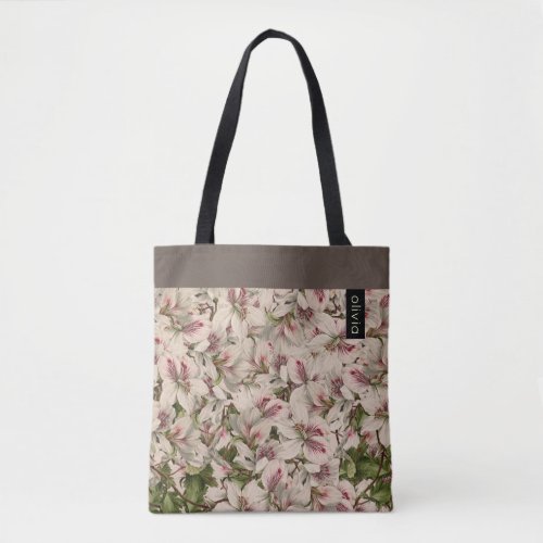 Romantic pink vintage lily Watercolor stylish  Tote Bag
