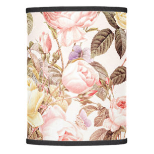 Romantic pink vintage rose flower pattern lamp shade