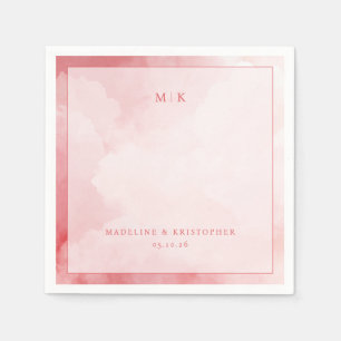Romantic Pink Watercolor Clouds Napkins
