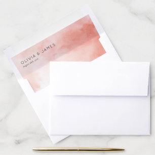 Romantic Pink Watercolor Envelope Liner