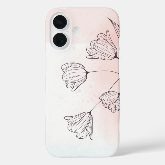 Romantic Pink Watercolor Floral  Case-Mate iPhone Case (Back)