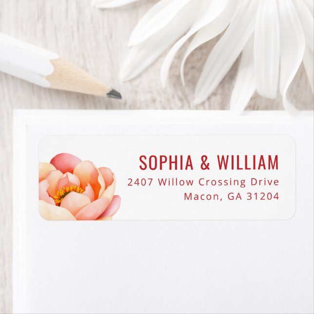 Romantic Pink Watercolor Floral Label (Insitu)