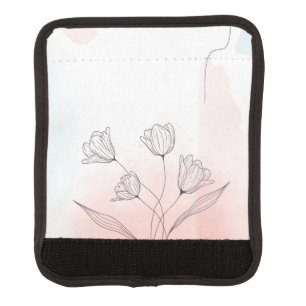 Romantic Pink Watercolor Floral Luggage Handle Wrap