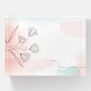 Romantic Pink Watercolor Floral Paperweight