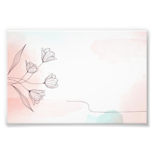Romantic Pink Watercolor Floral Photo Print