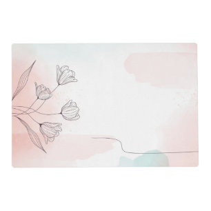 Romantic Pink Watercolor Floral Placemat – Elegant