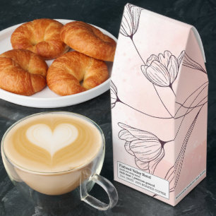 Romantic Pink Watercolor Floral Roasted Coffee