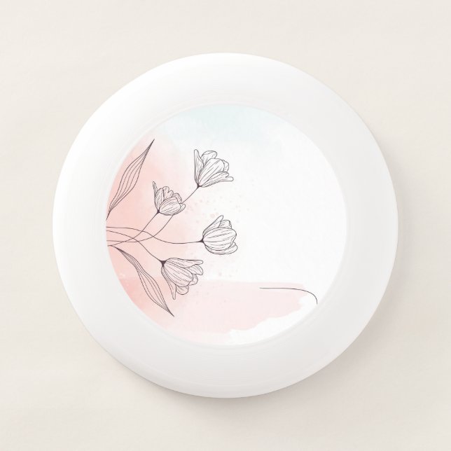 Romantic Pink Watercolor Floral  Wham-O Frisbee (Front)