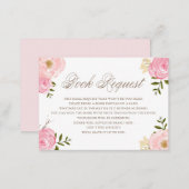 Romantic Pink Watercolor Flowers Book Request Card (Front/Back)