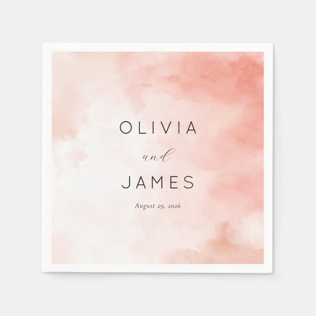 Romantic Pink Watercolor Napkins (Front)