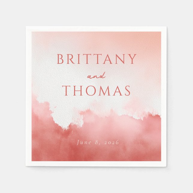 Romantic Pink Watercolor Napkins (Front)