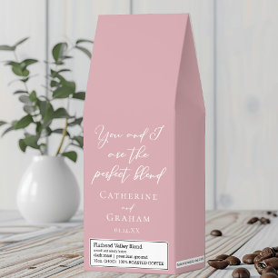 Romantic Pink Wedding Custom Perfect Blend Pun Roasted Coffee