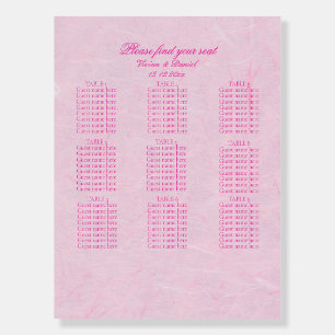 Romantic Pink Wedding Seating Chart Sign