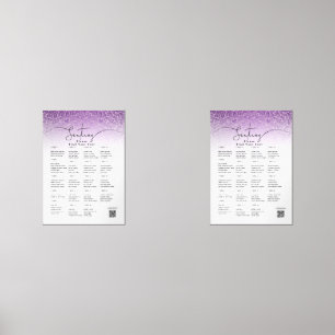 Romantic Pink Wedding Seating Chart Wall Art Sets
