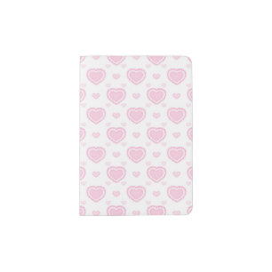 Romantic Pink & White Hearts Passport Holder