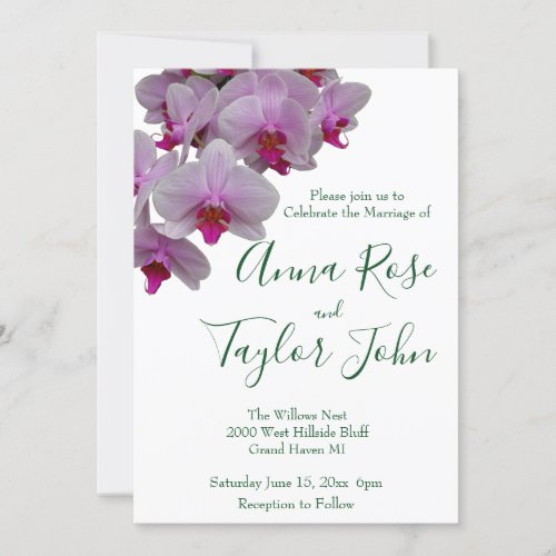 Romantic pink white orchid photo orchids invitation