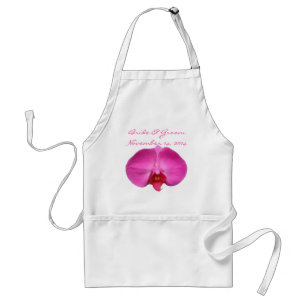 Romantic Pink Wildflower Bloom Wedding Adult Apron