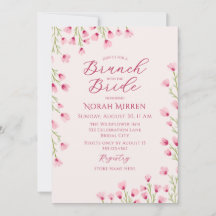 Romantic Pink Wildflowers Brunch Bridal Shower