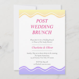 Romantic Pink Yellow Violet Wedding Invitation