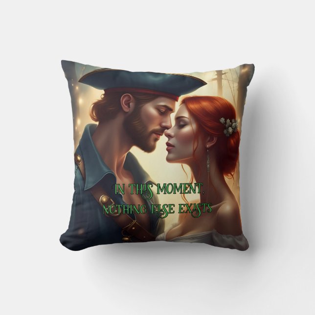 Romantic Pirate Couple – In This Moment, Nothing Throw Pillow (Front)