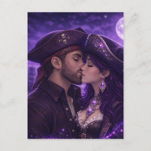 Romantic Pirate Couple Postcard