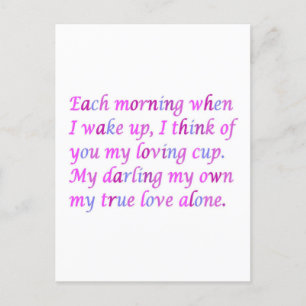Romantic poem for your true love mixed colors   postcard