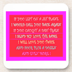 Romantic poems art for your loved one beverage coaster