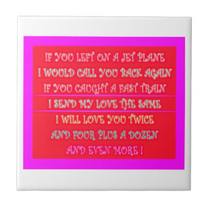 Romantic poems art for your loved one ceramic tile