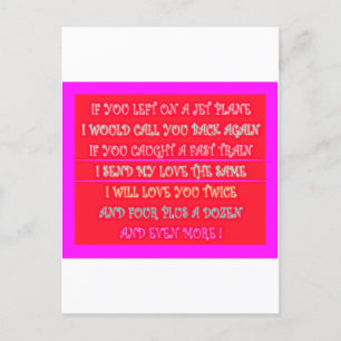 Romantic poems art for your loved one postcard