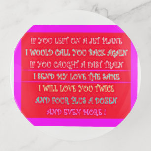 Romantic poems art for your loved one trinket tray