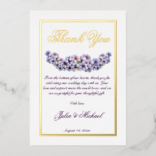 Romantic Poetic Lilac Watercolor Floral Wedding Foil Invitation