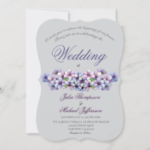 Romantic Poetic Lilac Watercolor Floral Wedding Invitation