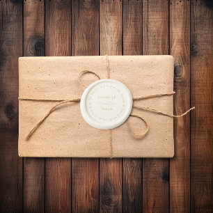 Romantic Poetic White Monogrammed Wedding Wax Seal Sticker