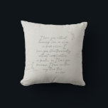 Romantic Poetry Calligraphy Monogram Throw Pillow<br><div class="desc">Design features a romantic Poem by master poet,  Pablo Neruda in a whimsical calligraphy script surrounded by beautiful sketched botanical floral.  Easily customize back of pillow with monogram initials of choice.</div>