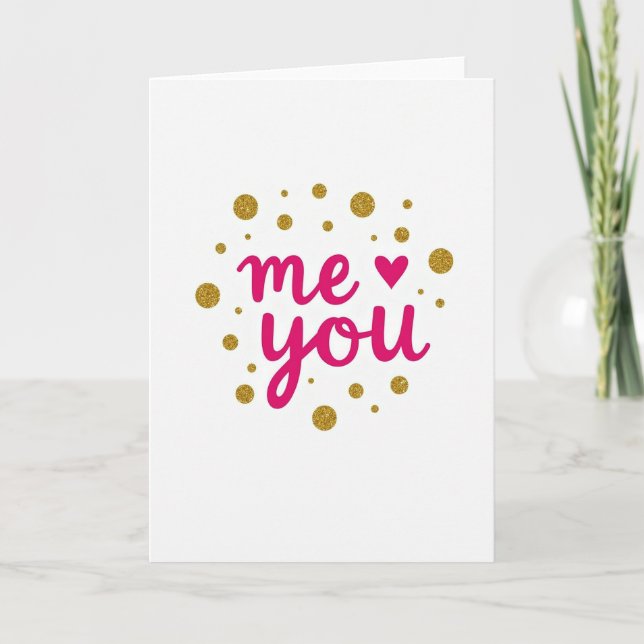 Romantic Polka Dot Love Card (Front)