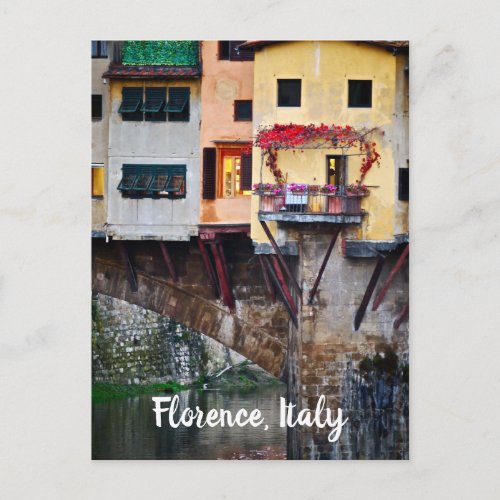 Romantic Ponte Vecchio in Florence Italy Postcard