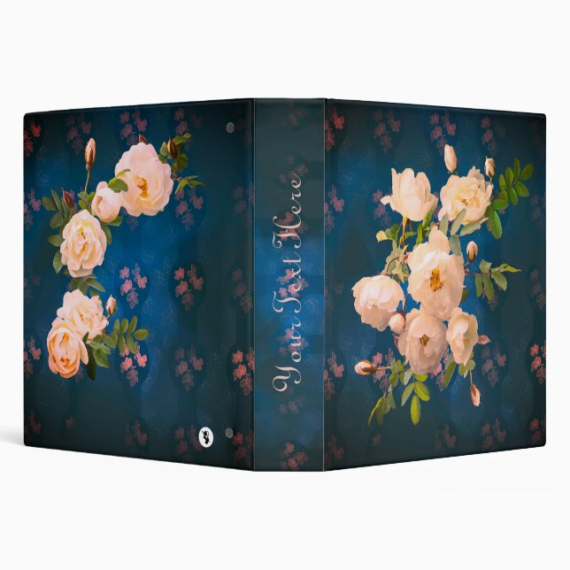 Romantic Powder Red Roses 3 Ring Binder (Background)